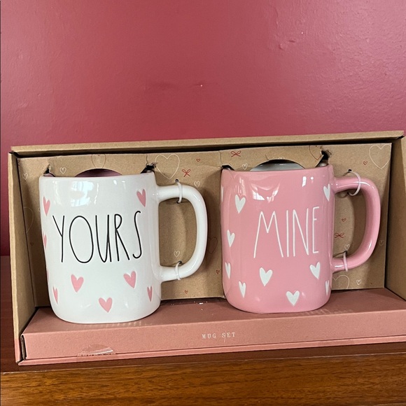 Rae Dunn Other - New Rae Dunn Yours & Mine Heart Mugs